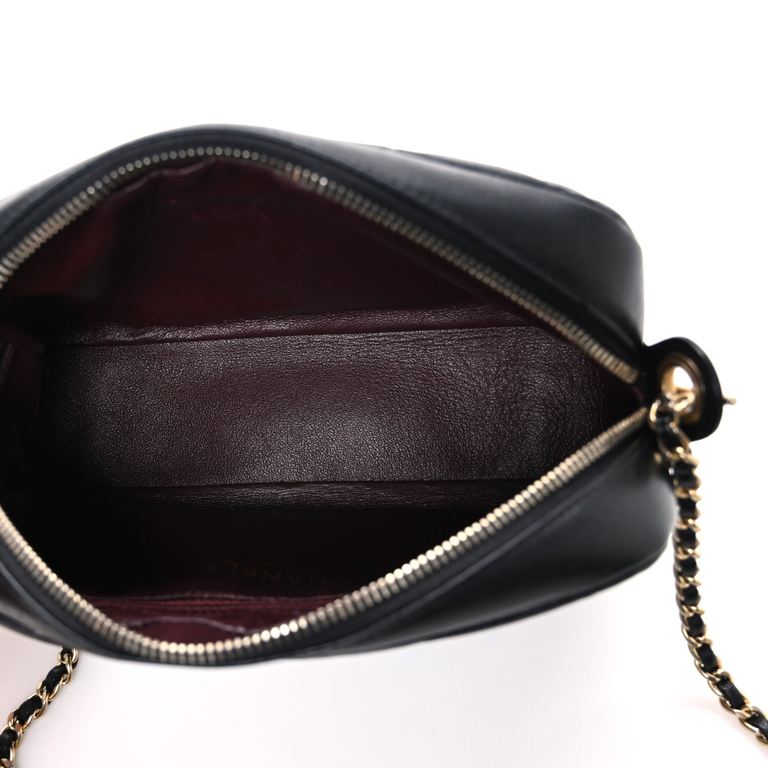 Chanel Lambskin Quilted Small Diamond CC Camera Case Black 5 of 9