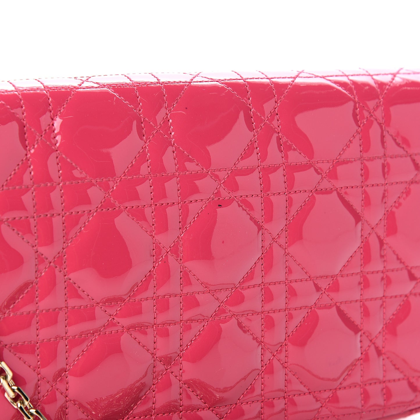Patent Cannage Miss Dior Promenade Pouch Fuchsia