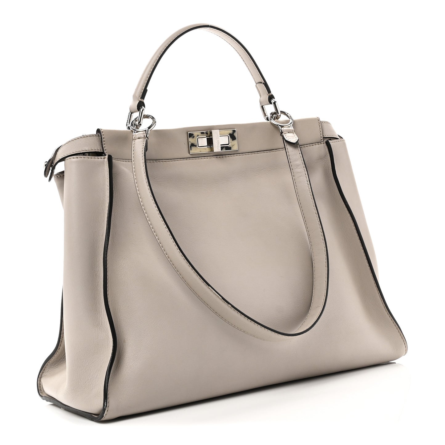 Vitello Seta Plexiglass Granite Large Peekaboo Iconic Satchel Polvere