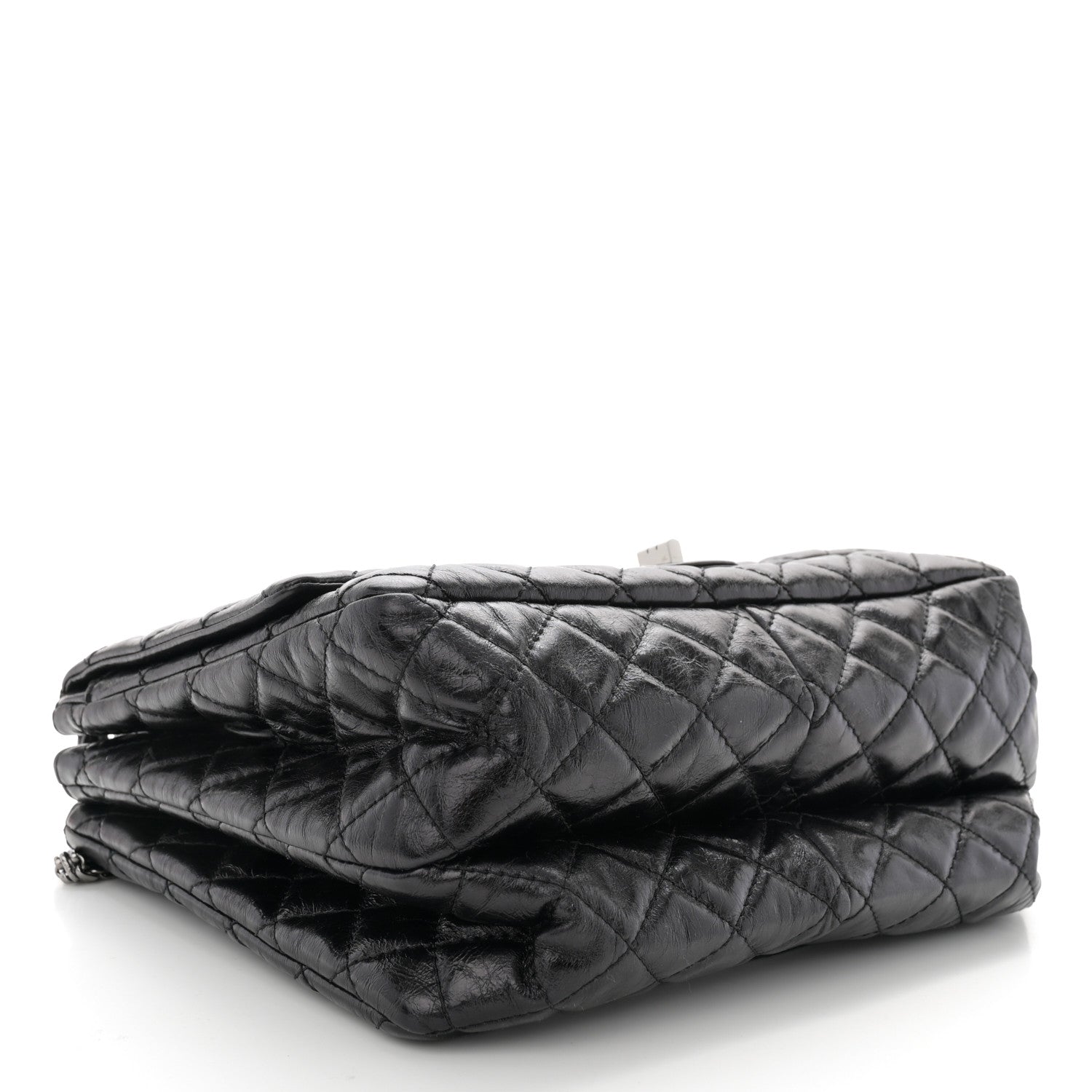 Chanel Metallic Aged Calfskin Quilted Reissue 2.55 Accordion Flap Black 4 of 11