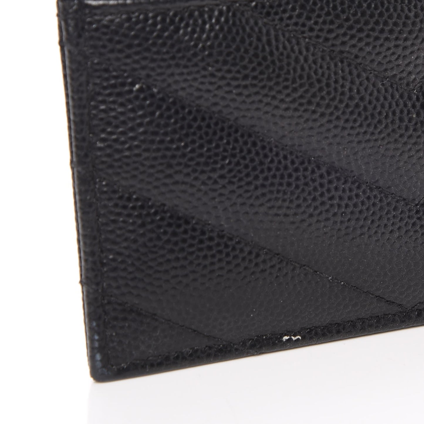 Grain De Poudre Matelasse Chevron Monogram Credit Card Case Black