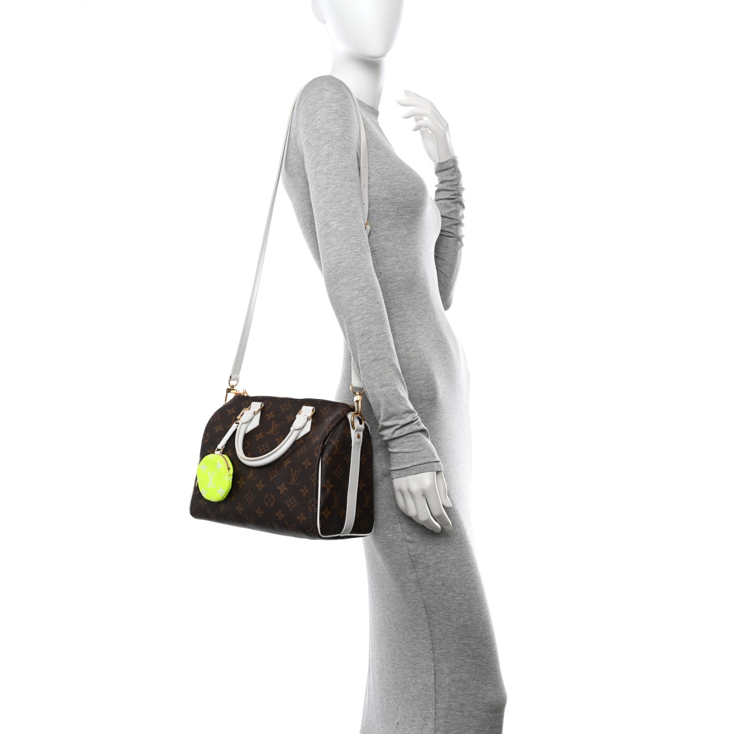 Louis Vuitton Monogram LV Match Speedy Bandouliere 25 White 2 of 12