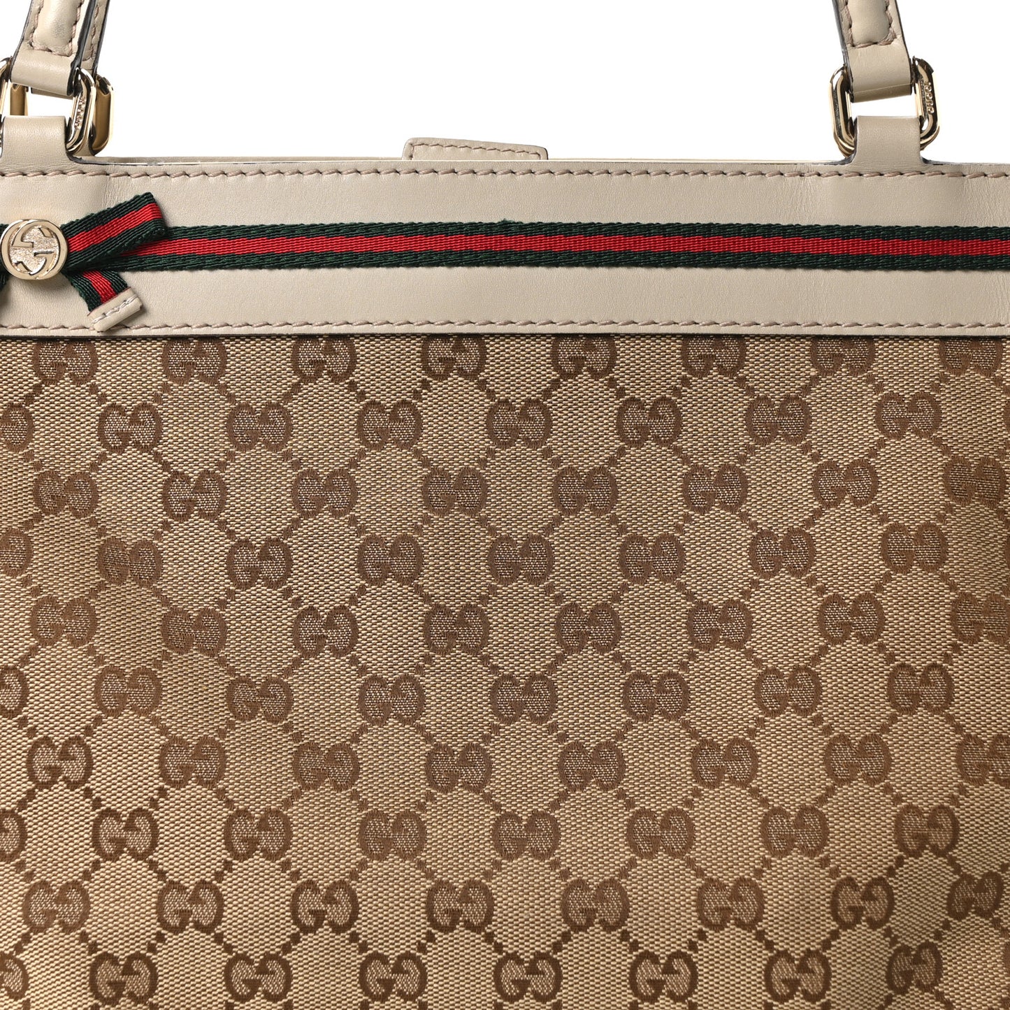 Monogram Web Medium Mayfair Tote Off White