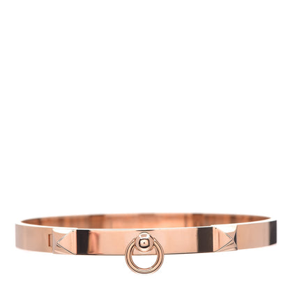 Hermes 18K Rose Gold PM Collier De Chien Bracelet LG 1 of 5