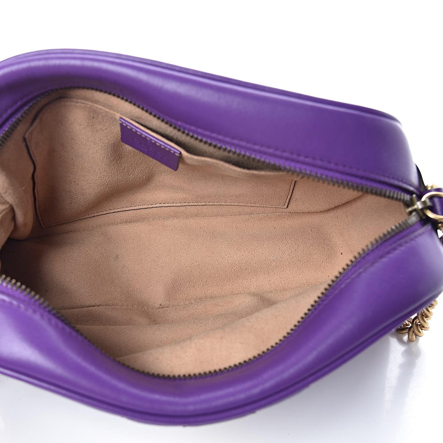 Calfskin Matelasse Small GG Marmont Chain Shoulder Bag Shine Purple
