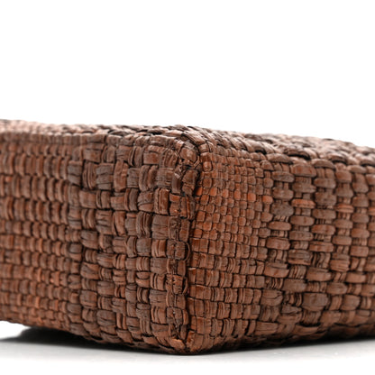 Chanel Braided Raffia Quilted Top Handle Slim Vanity With Chain Brown 10 of 11