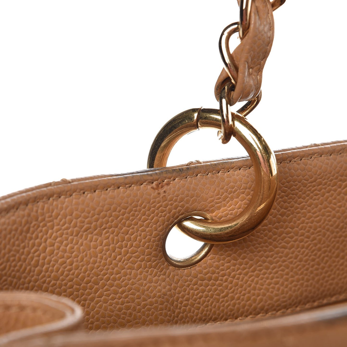 Caviar Quilted Grand Shopping Tote GST Beige