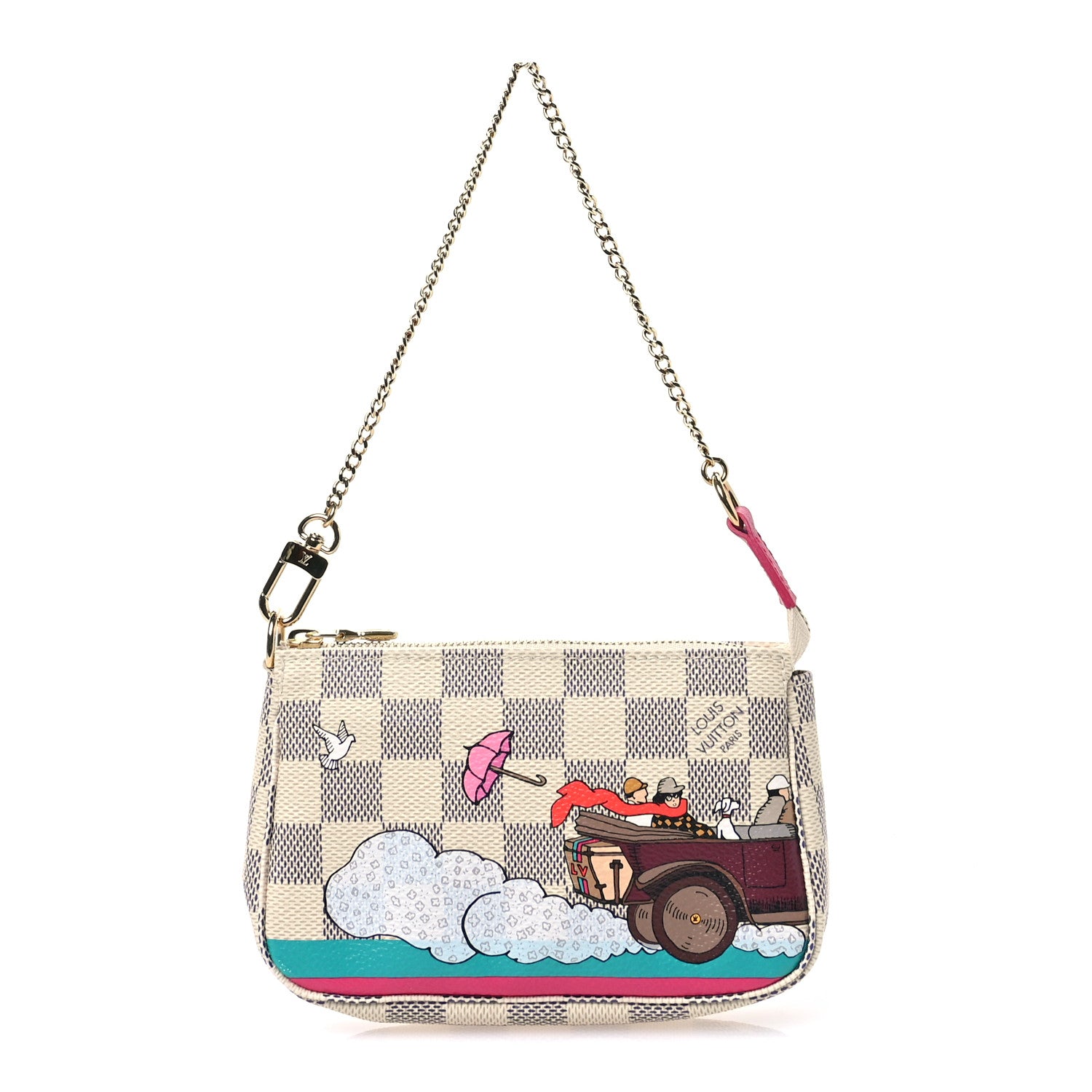 Louis Vuitton Damier Azur 2015 Christmas Animation Mini Pochette Accessories 1 of 10