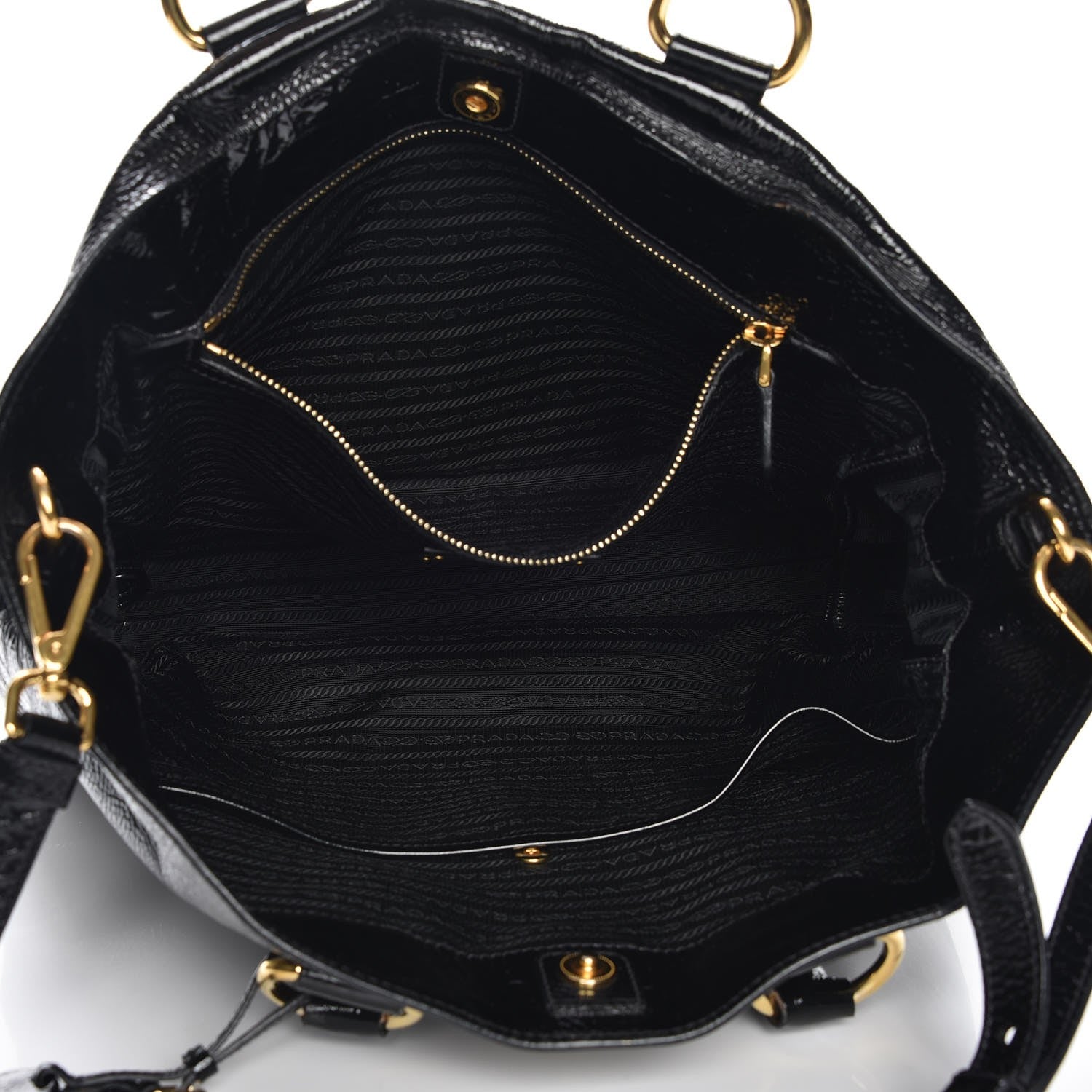 Prada Vernice Shopping Tote Black 6 of 12