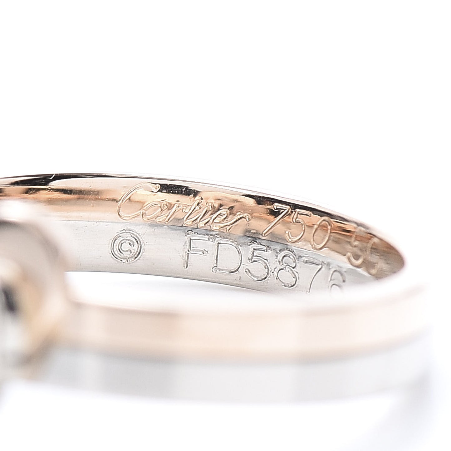 18K White Pink Gold Double Heart Ring 50 5.25