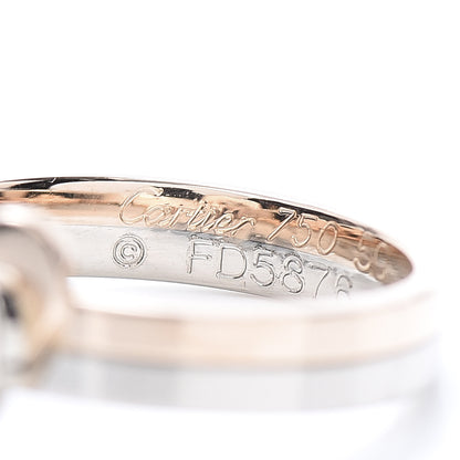Cartier 18K White Pink Gold Double Heart Ring 50 5.25 5 of 6
