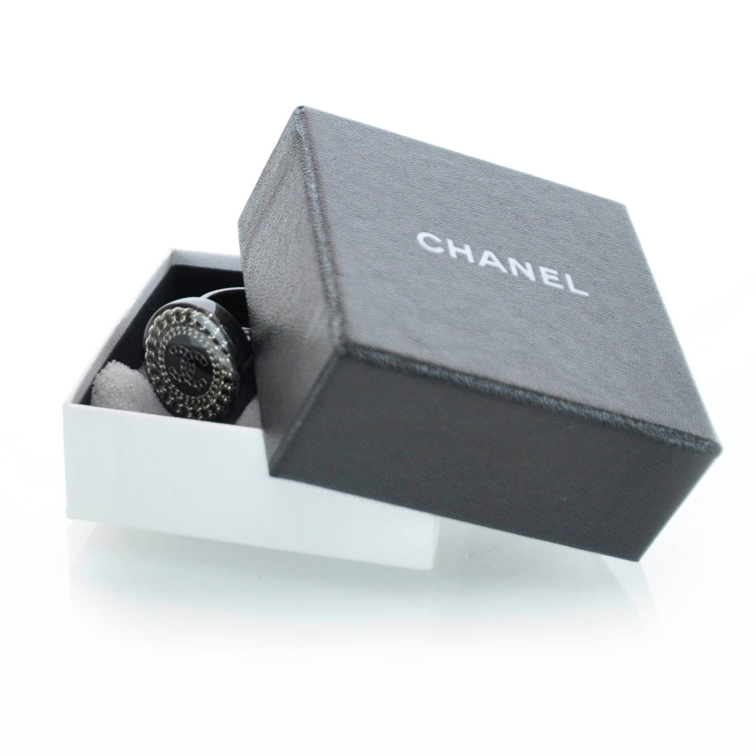Chanel Resin Chain CC Ring 6 Black 4 of 5