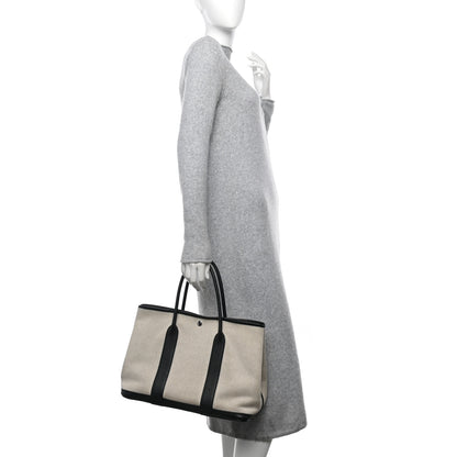Hermes Toile Negonda Garden Party 36 MM Tote Black Ecru 2 of 11