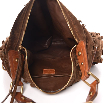 Louis Vuitton Suede Mahina Fleurs Onatah GM Cacao 5 of 16