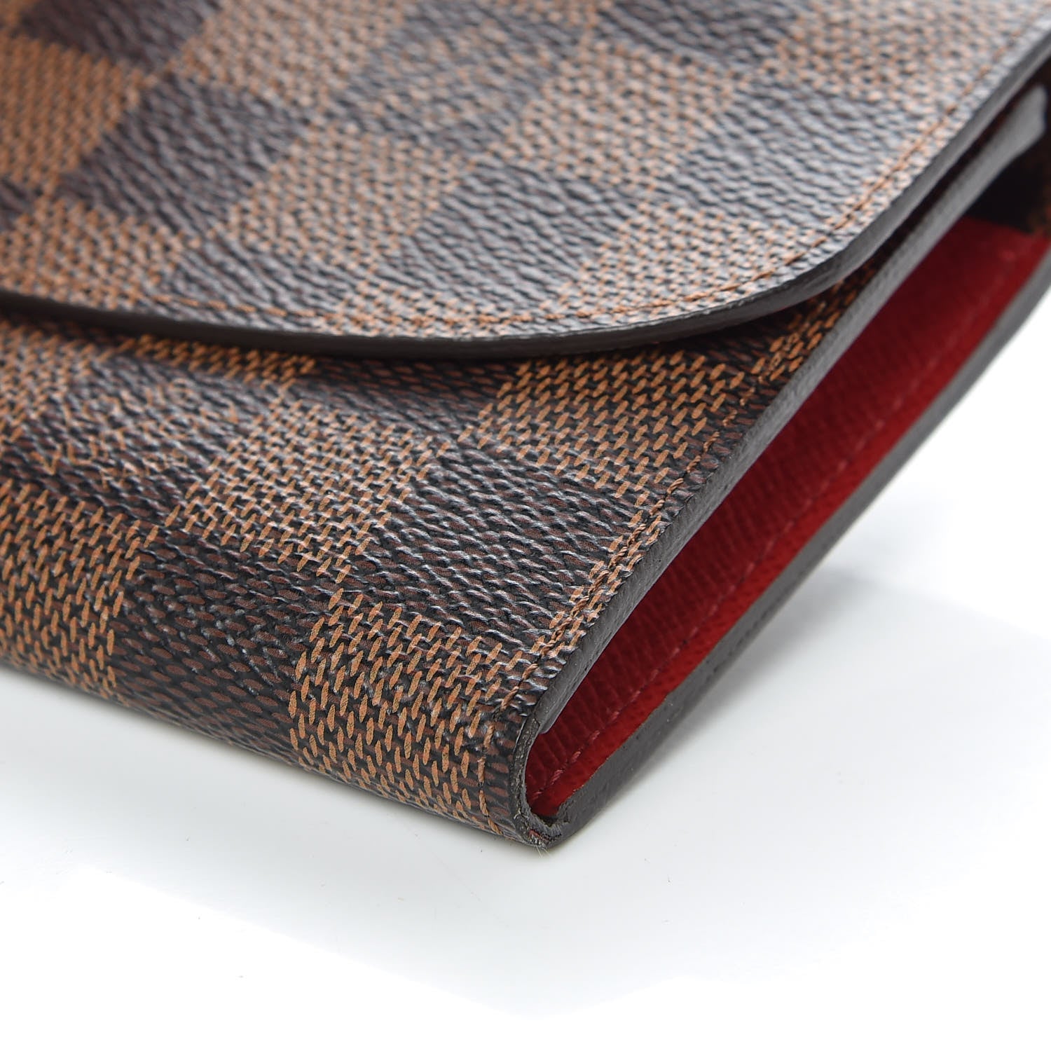 Louis Vuitton Damier Ebene Emilie Wallet Red 7 of 9