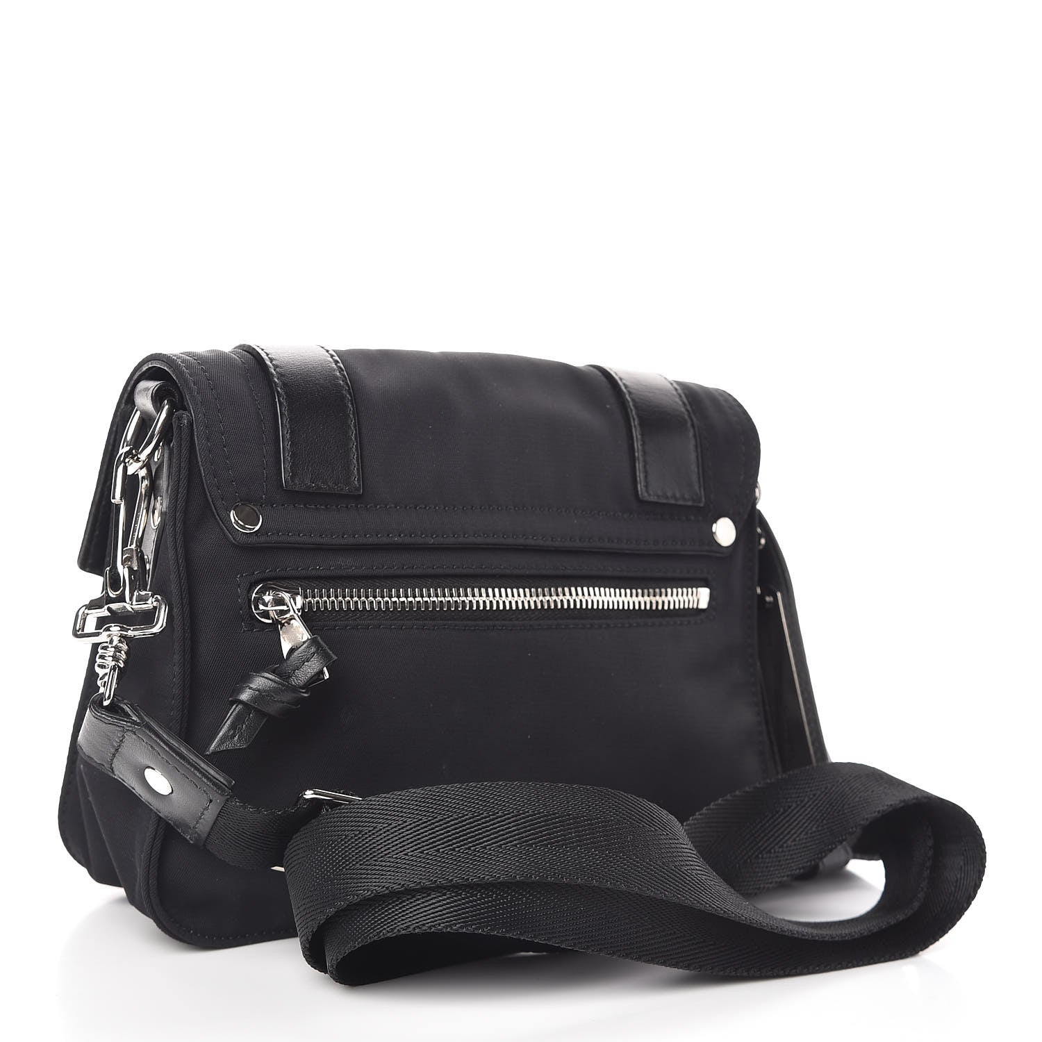 Proenza Schouler Nylon Calfskin PS1 Pouch Messenger Black 3 of 11