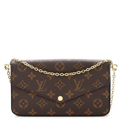 Louis Vuitton Monogram Pochette Felicie Chain Wallet Fuchsia 1 of 10