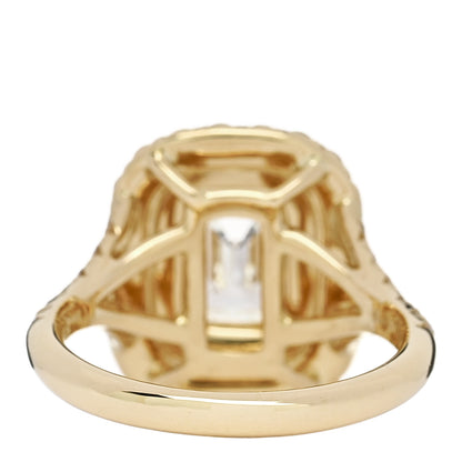 Parker & West by FASHIONPHILE 18K Yellow Gold Diamond 1.29ct Emerald Cut Double Halo Pave Engagement Ring 50 5.25 4 of 9