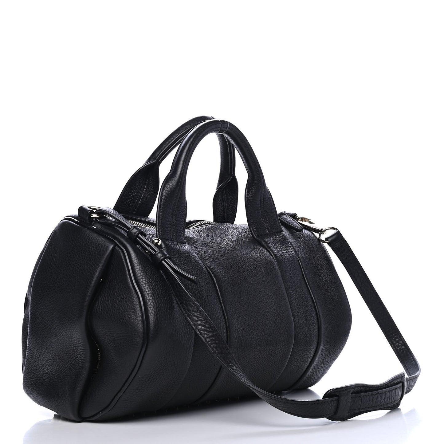 Pebbled Lambskin Rocco Black Pale Gold Hardware