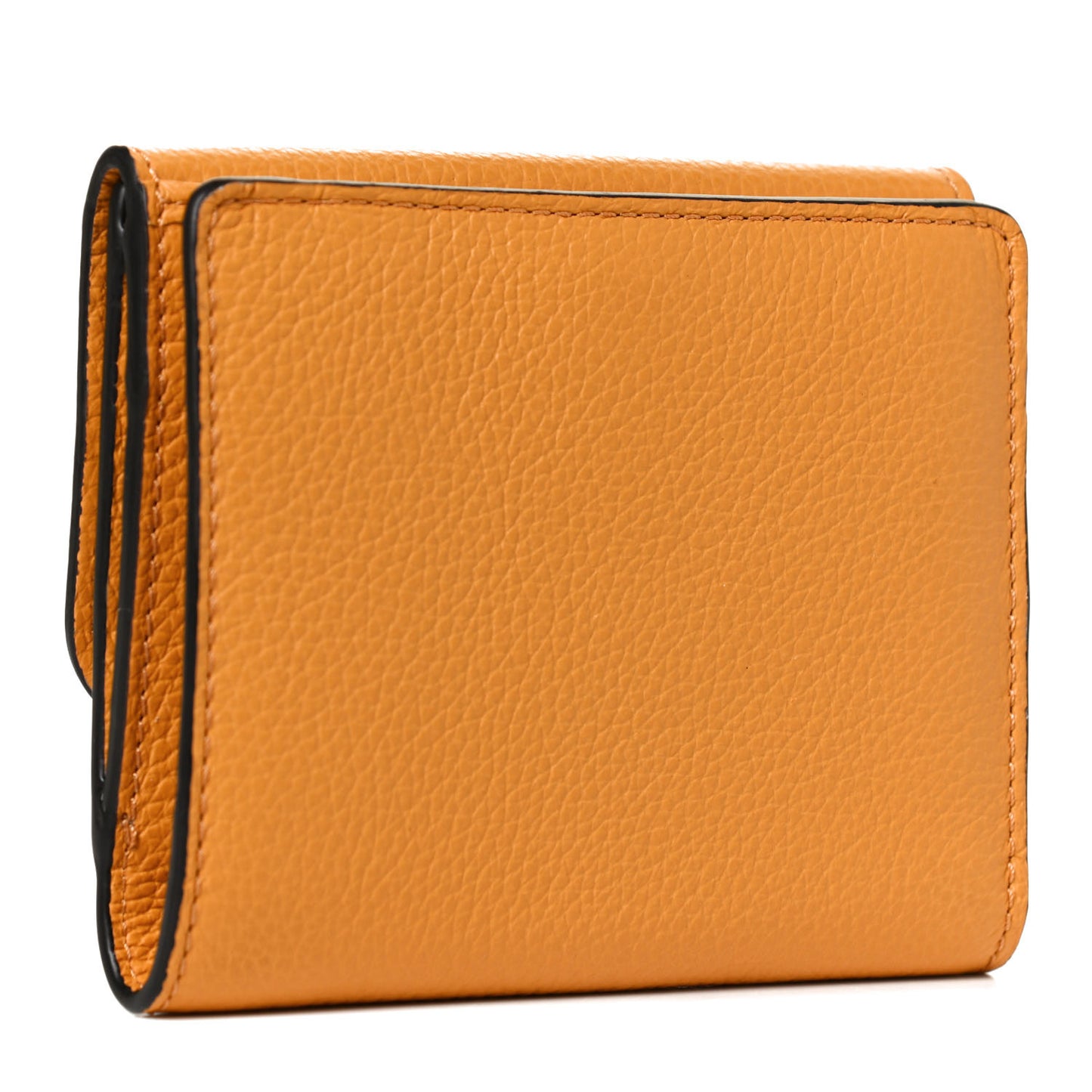 Grained Calfskin Marcie Square Wallet Tan Apricot
