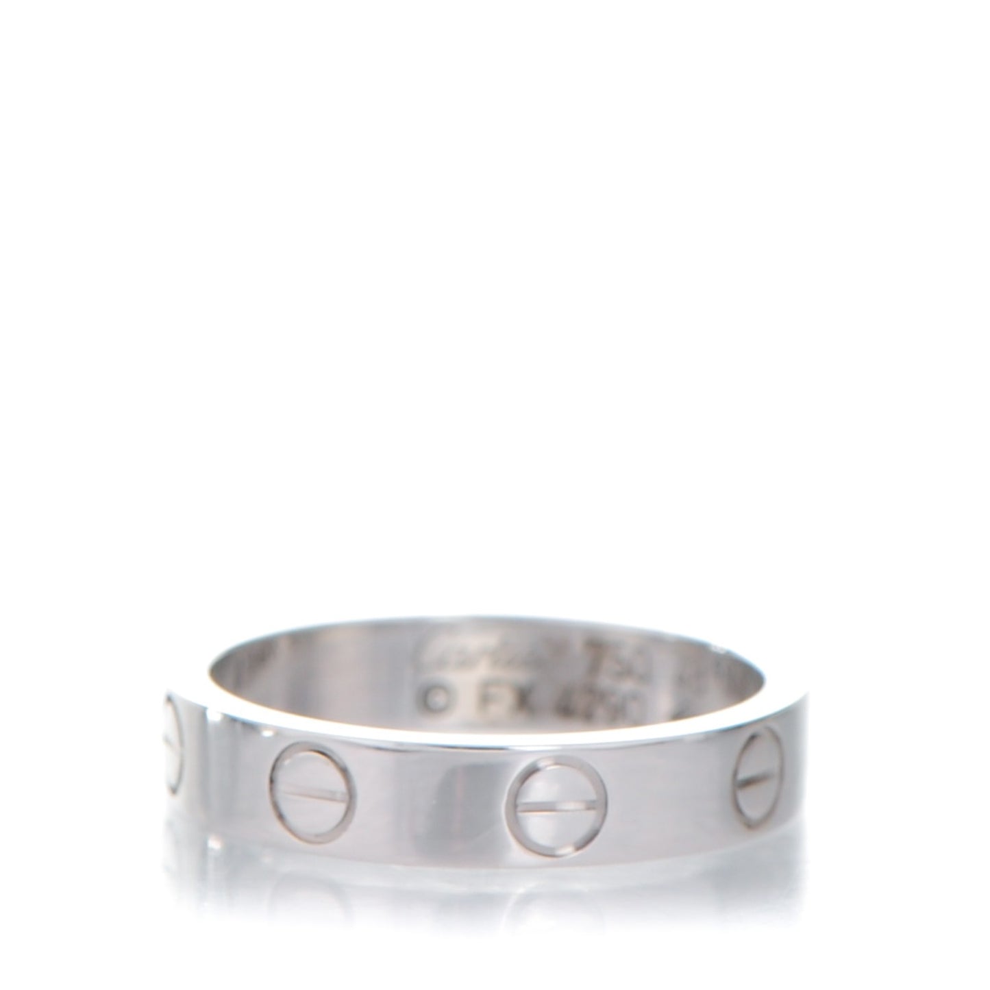 18K White Gold 4mm LOVE Wedding Band Ring 48 4.5