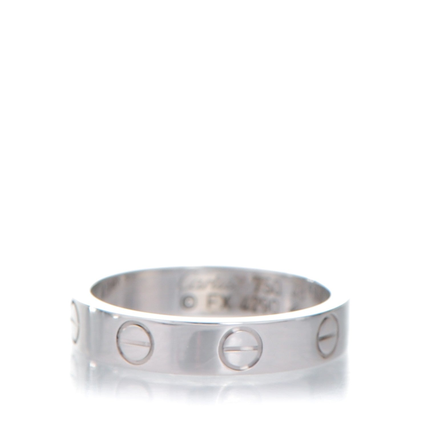 Cartier 18K White Gold 4mm LOVE Wedding Band Ring 48 4.5 1 of 4