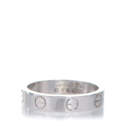 Cartier 18K White Gold 4mm LOVE Wedding Band Ring 48 4.5 1 of 4