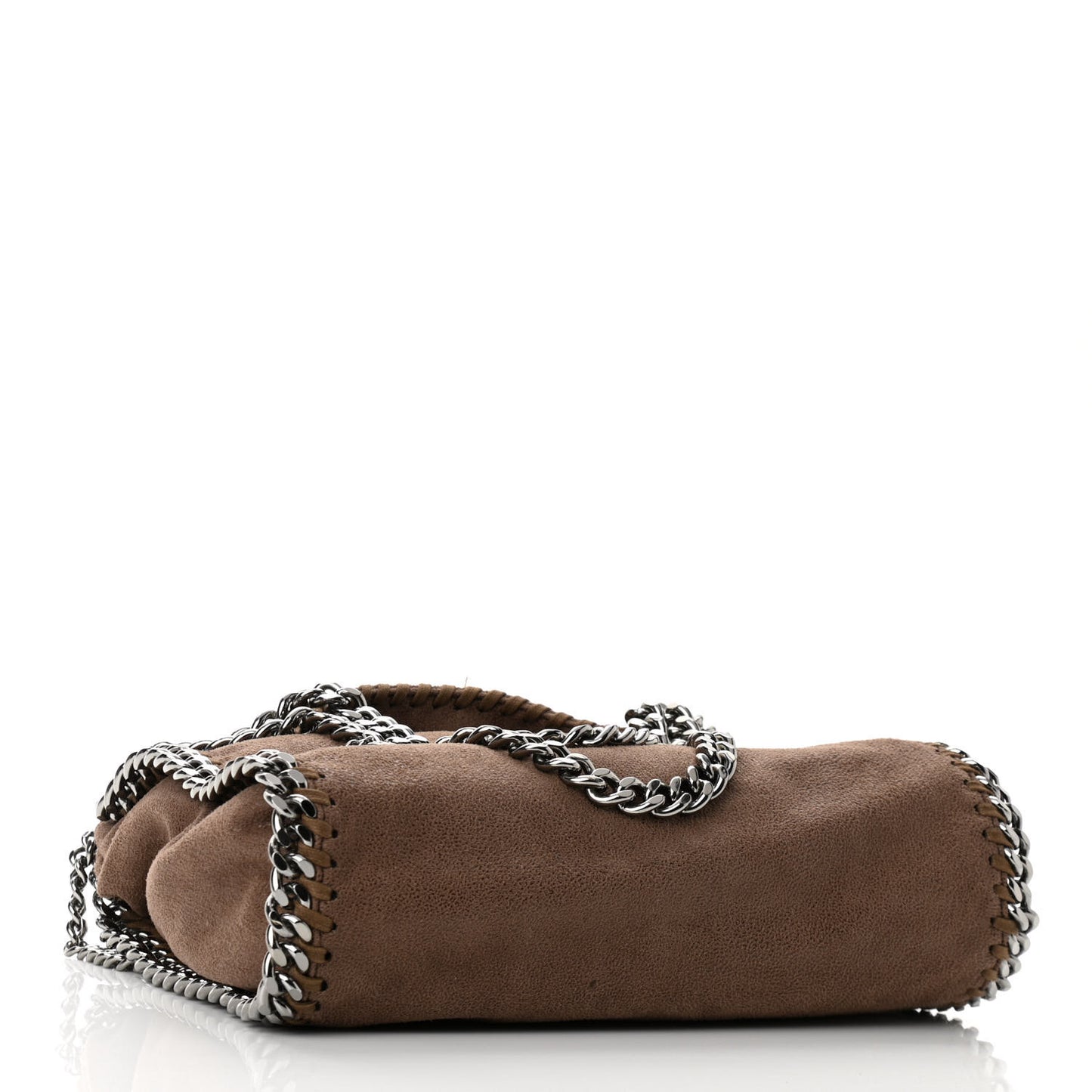 Metallic Shaggy Deer Mini Falabella Fold Over Tote Brown