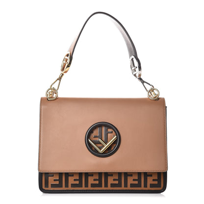 Fendi Vitello Century F is Fendi FF Embossed Kan I Shoulder Bag Orzo Tobacco 1 of 20
