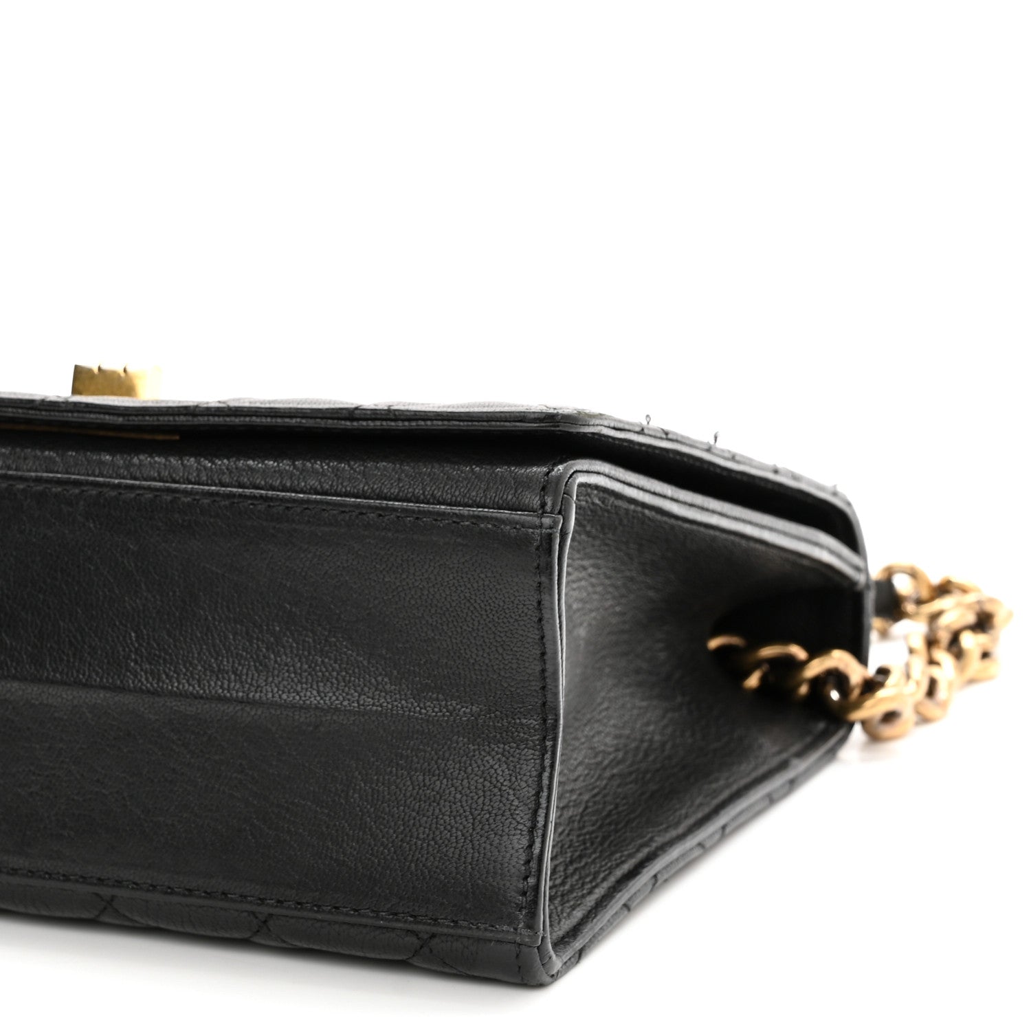 Chanel Goatskin Quilted Large Rita Top Handle Flap Black 10 of 14