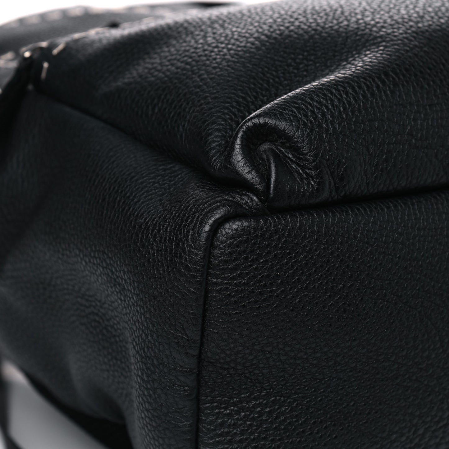 Cuoio Romano Selleria Monster Eyes Metal Stitch Backpack Black