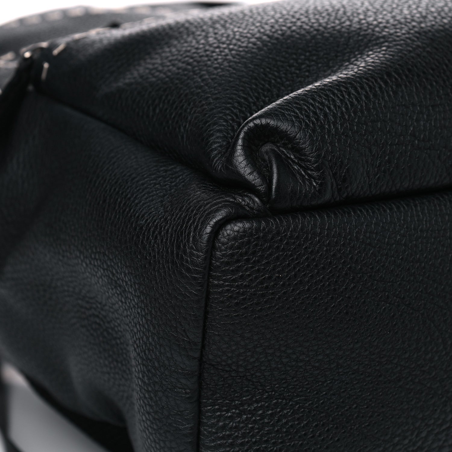 Fendi Cuoio Romano Selleria Monster Eyes Metal Stitch Backpack Black 5 of 8