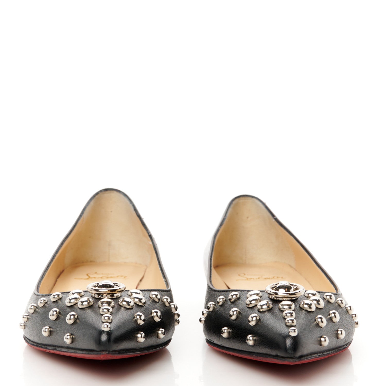 Christian Louboutin Kid Door Knock Flats 35 Black 3 of 9