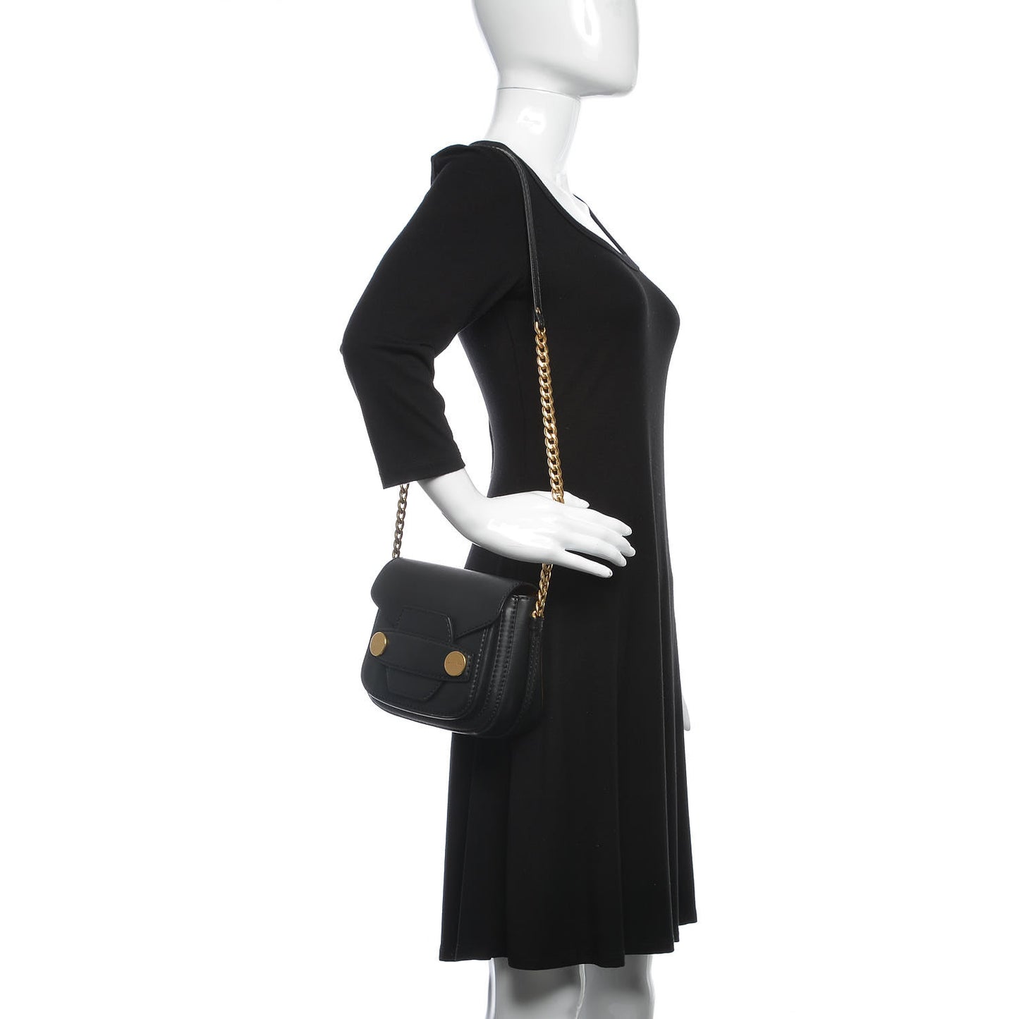 Eco Alter Nappa Popper Shoulder Bag Black