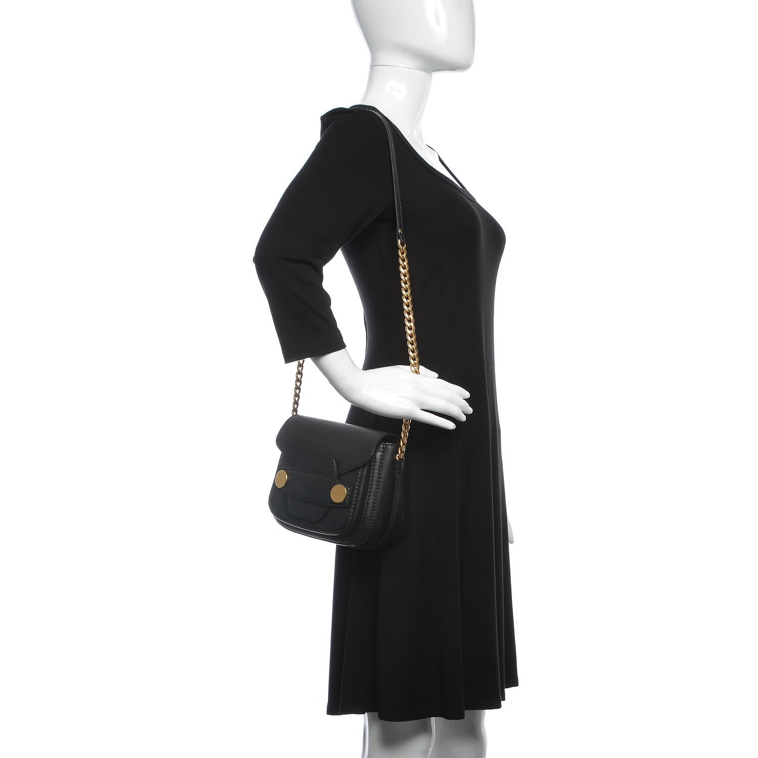 Stella McCartney Eco Alter Nappa Popper Shoulder Bag Black 1 of 6