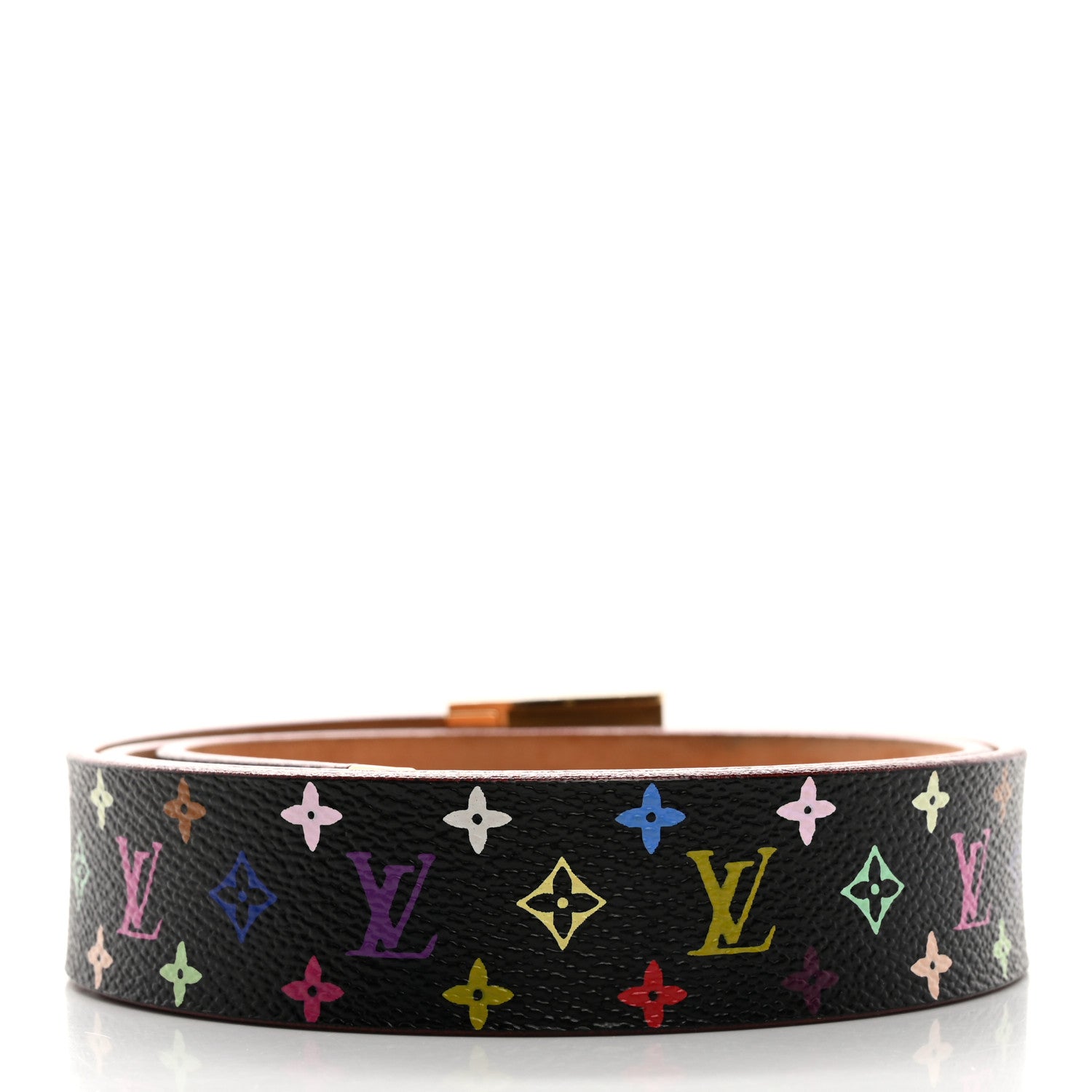 Louis Vuitton Monogram Multicolor Ceinture Belt 80 32 Black 3 of 8