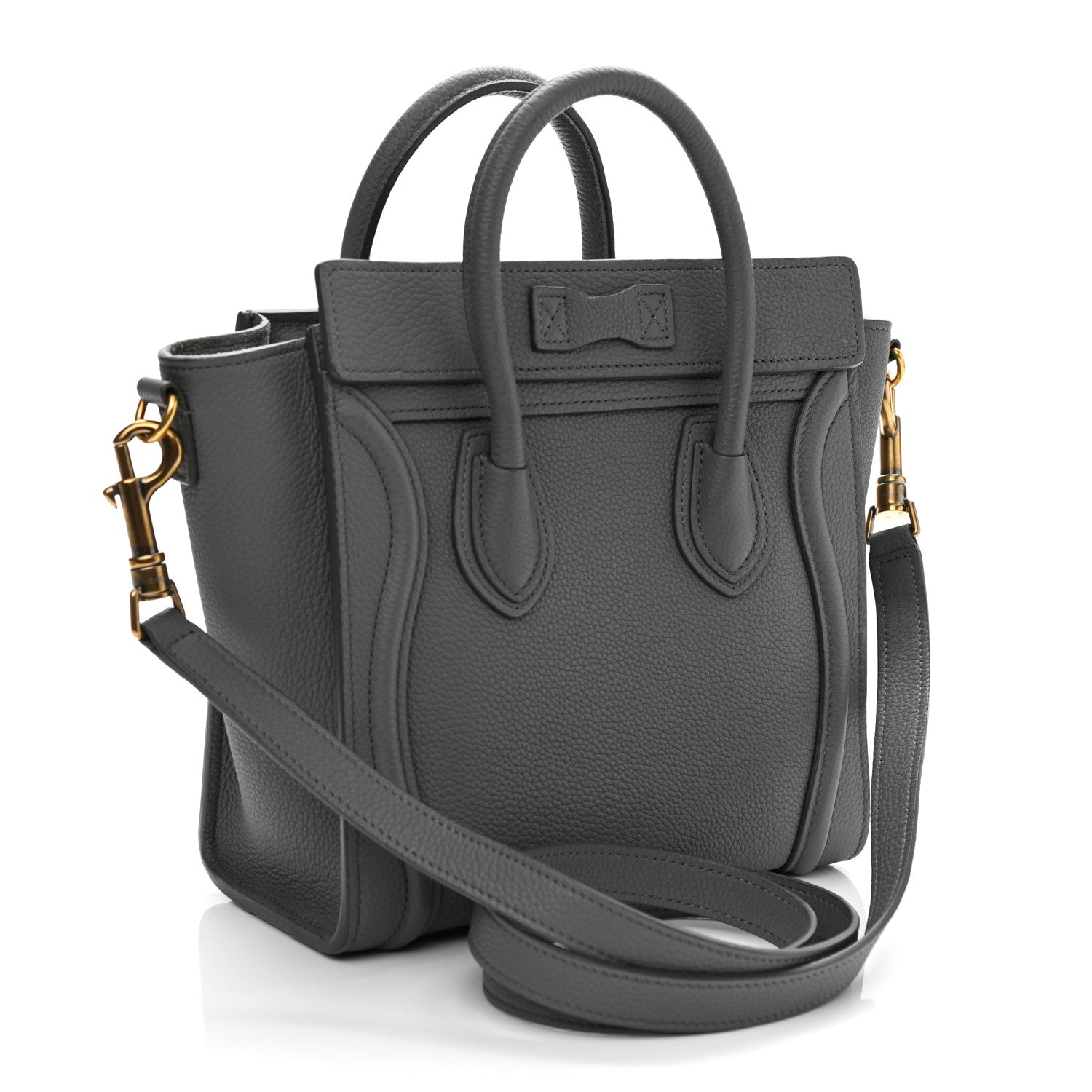 Celine Baby Drummed Calfskin Nano Luggage Kohl 3 of 12