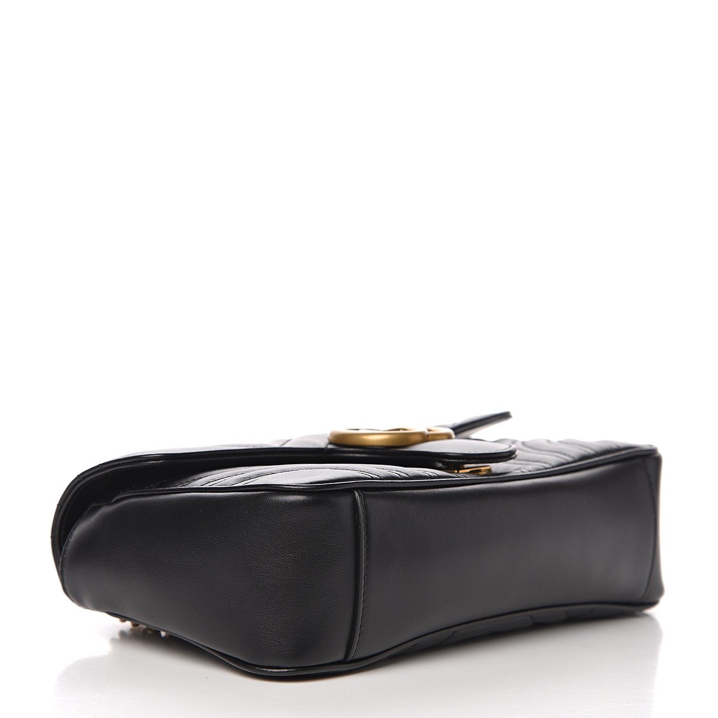 Calfskin Matelasse Small GG Marmont Shoulder Bag Black