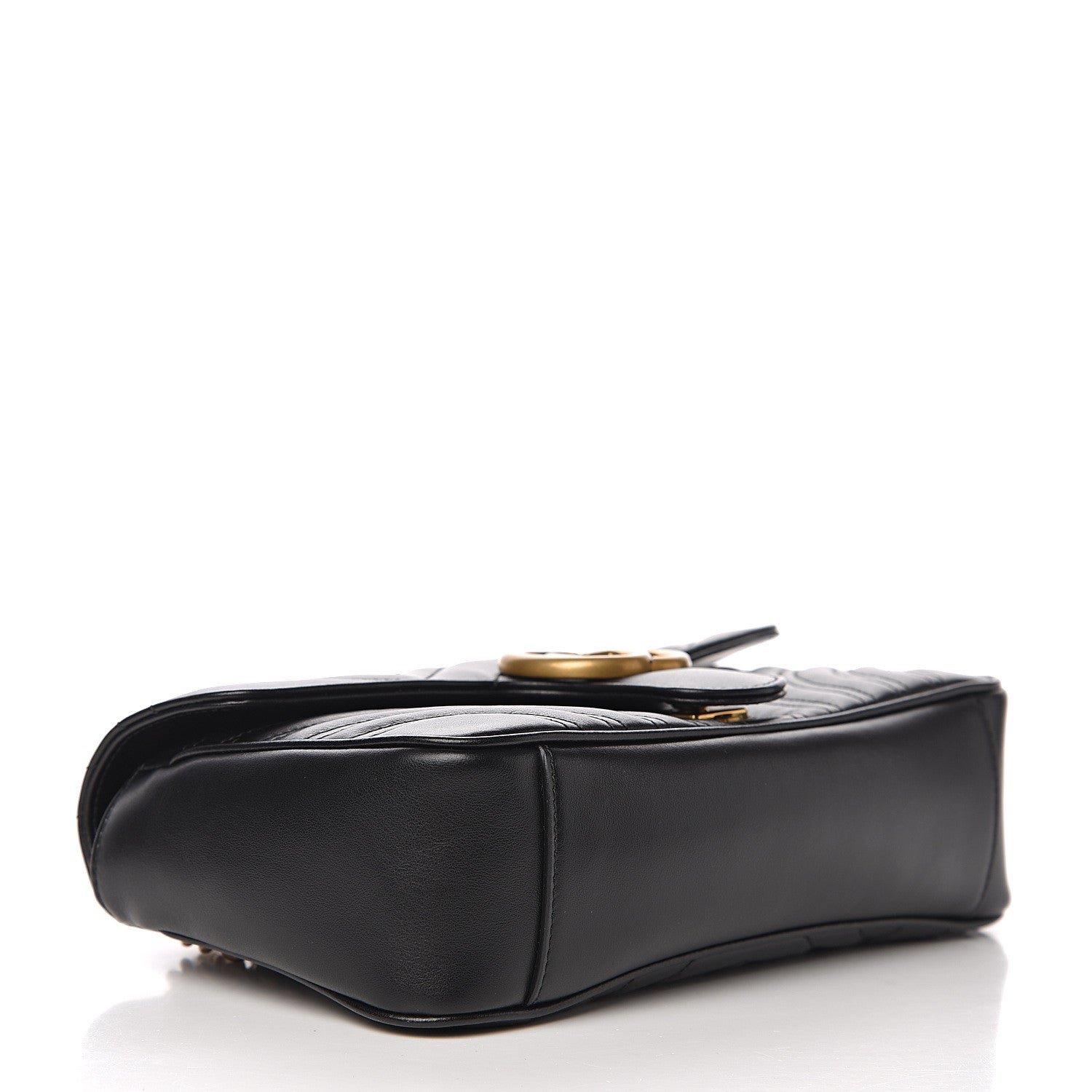 Gucci Calfskin Matelasse Small GG Marmont Shoulder Bag Black 3 of 10