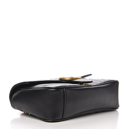 Gucci Calfskin Matelasse Small GG Marmont Shoulder Bag Black 3 of 10