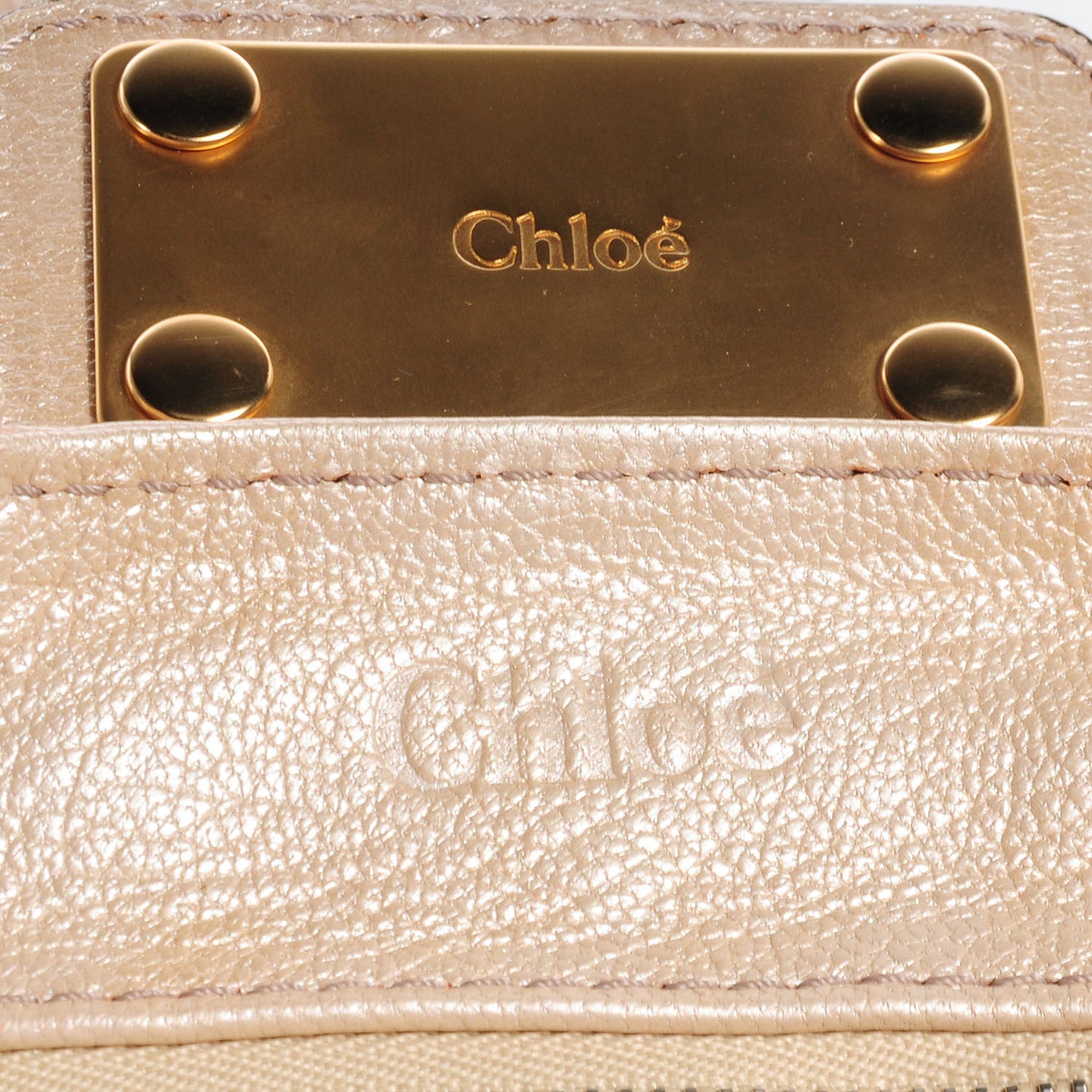 Leather Medium Paddington Satchel Metallic Beige