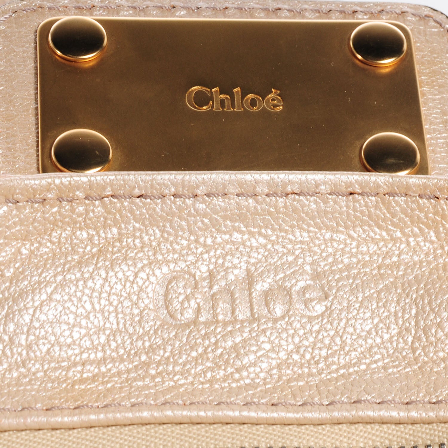 Chloe Leather Medium Paddington Satchel Metallic Beige 8 of 9