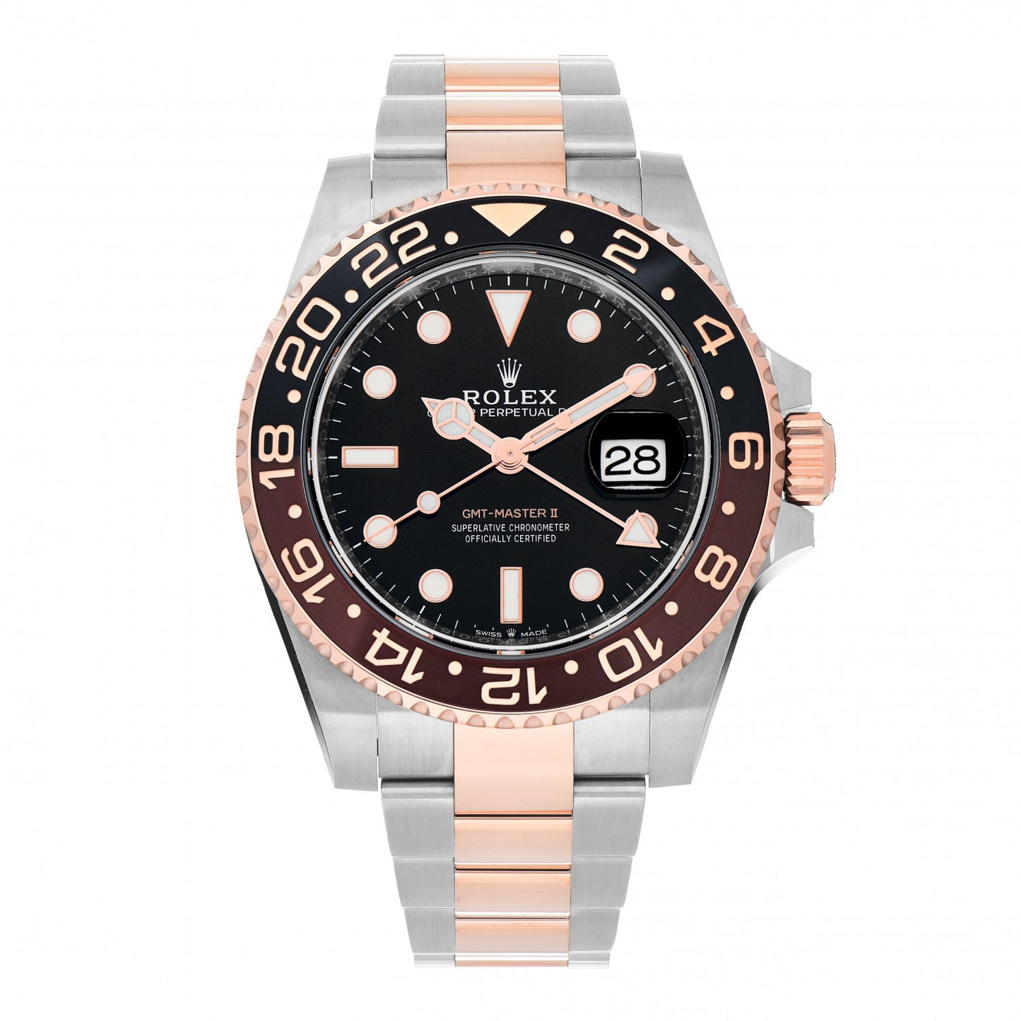 Stainless Steel 18K Everose Gold 40mm GMT-Master II Root Beer Watch 126711CHNR