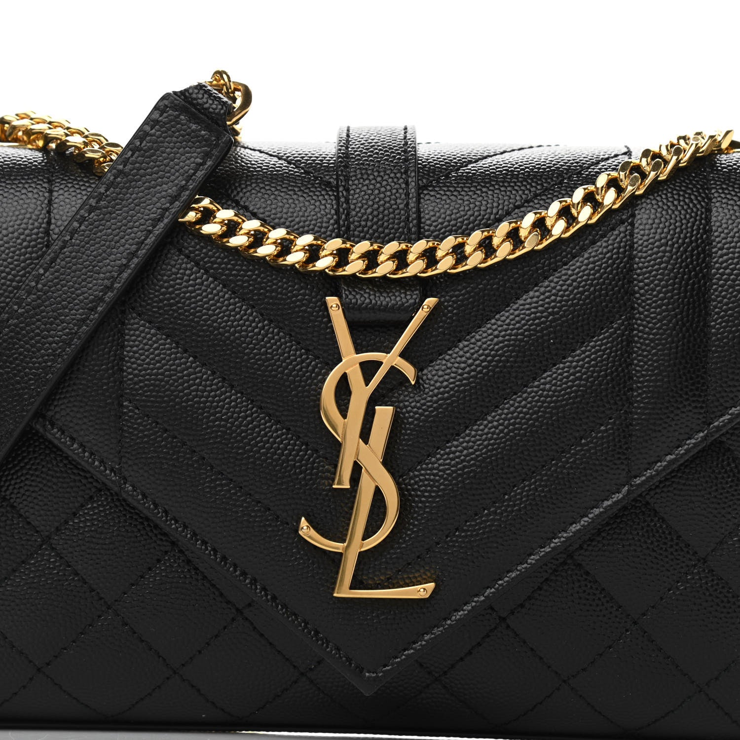 Saint Laurent Grain De Poudre Textured Mixed Matelasse Triquilt Small Monogram Satchel Black 9 of 9