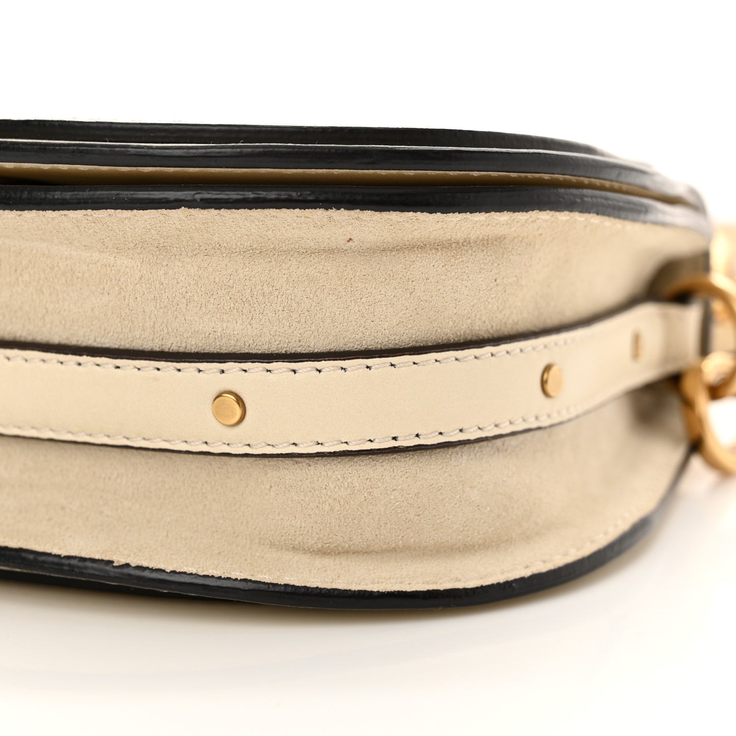 Calfskin Suede Small Nile Bracelet Bag Off White