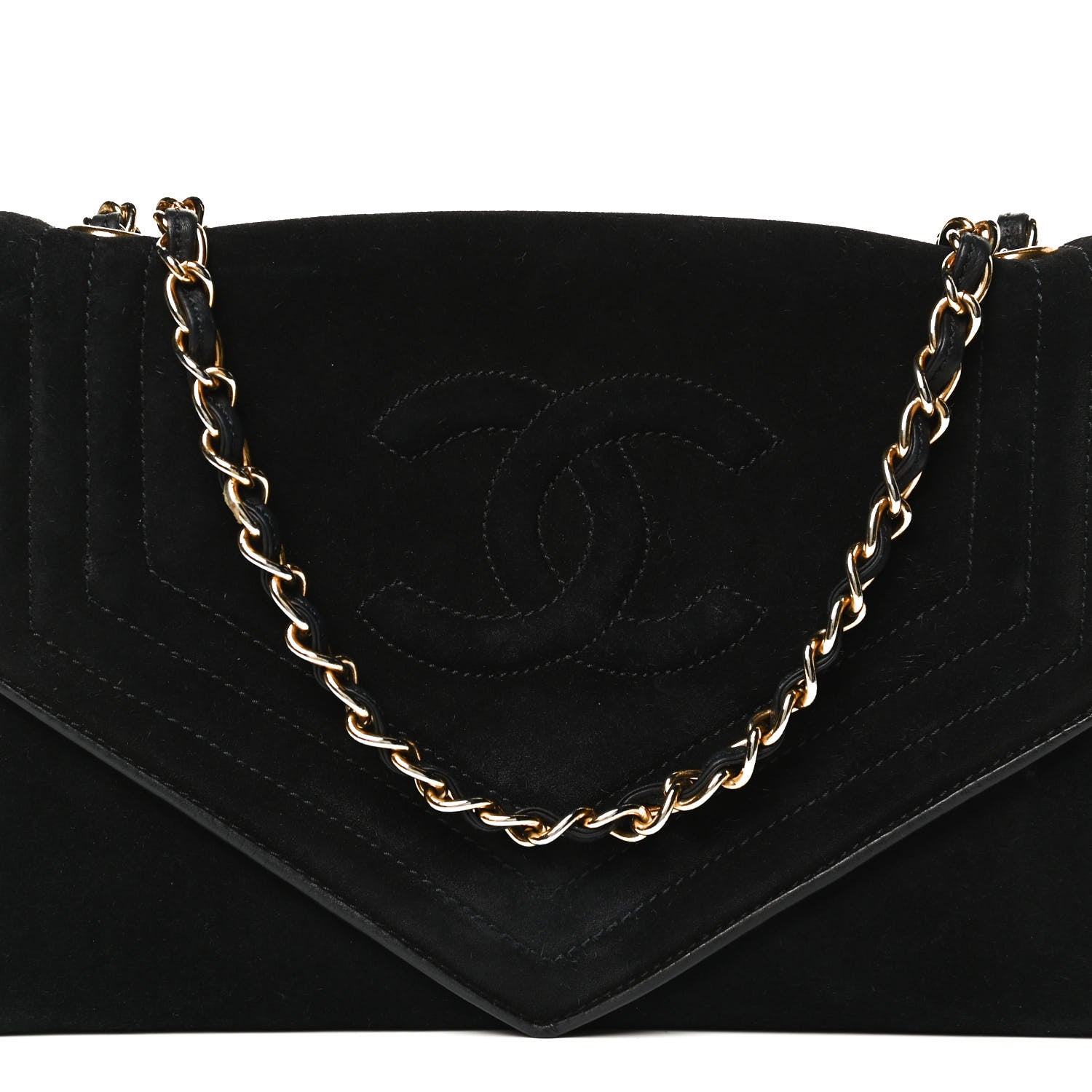 Chanel Suede CC Envelope Small Flap Black 8 of 12