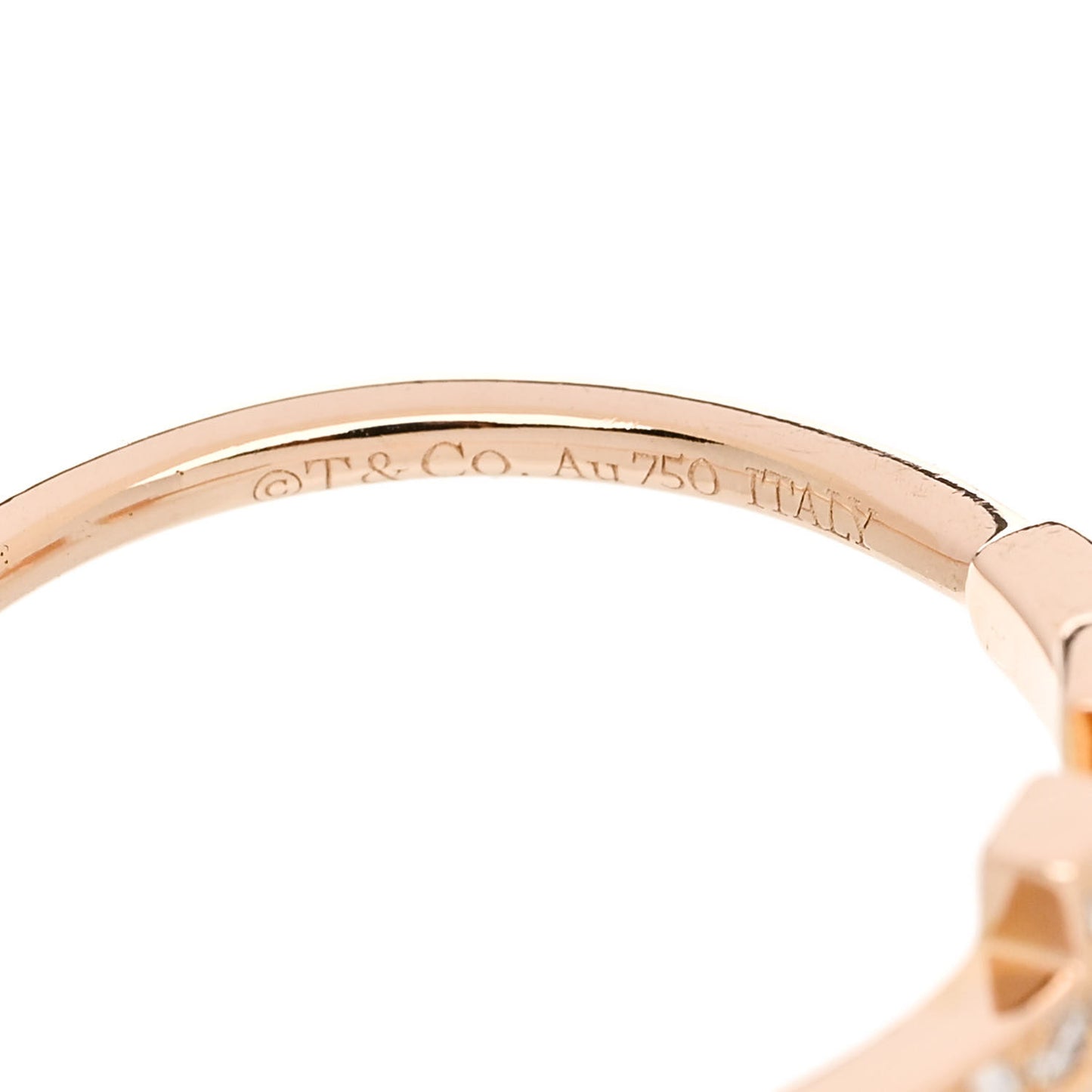 18K Rose Gold Diamond T Wire Ring 58 8.25