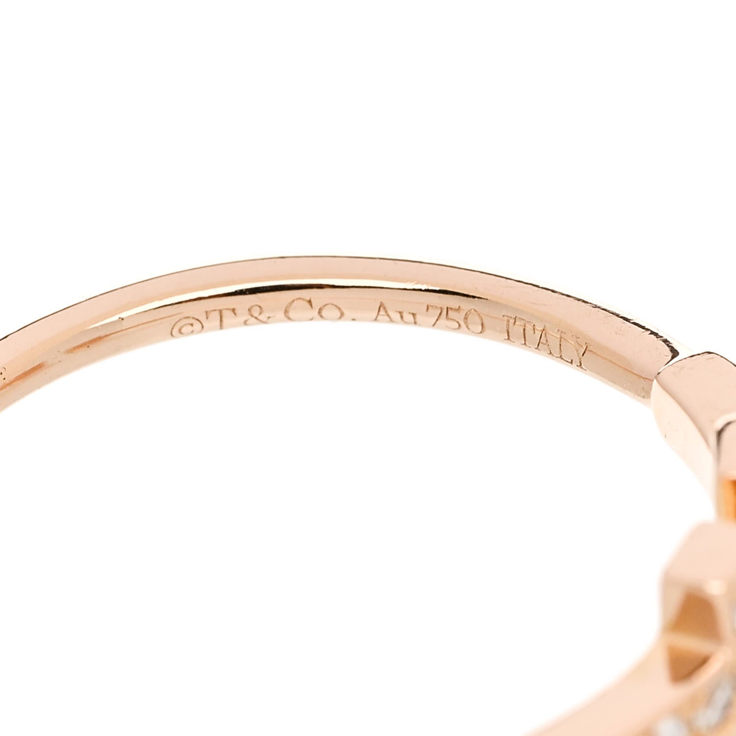 Tiffany 18K Rose Gold Diamond T Wire Ring 58 8.25 4 of 4