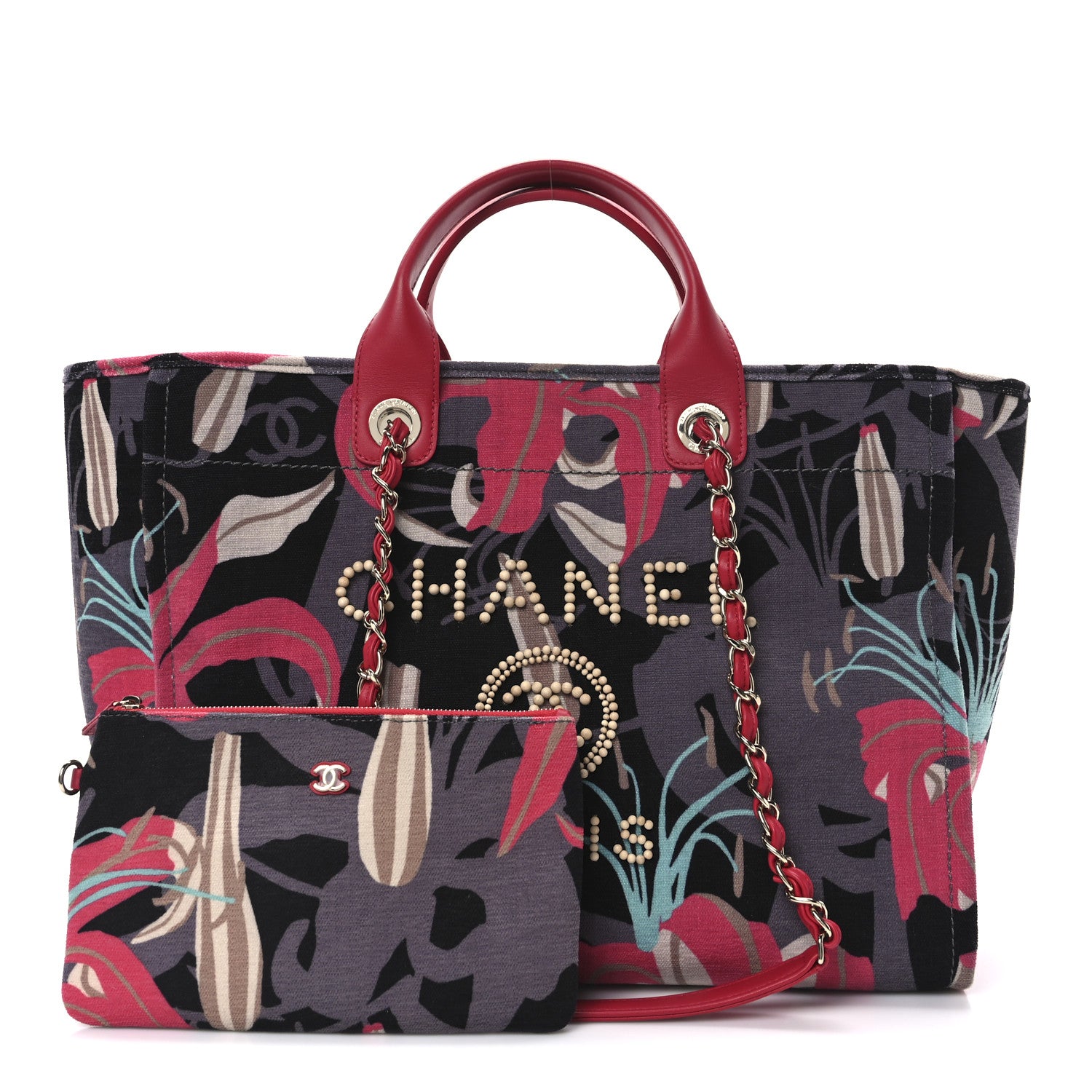 Chanel Velvet Calfskin Medium Deauville Tote Pink Multicolor 3 of 11