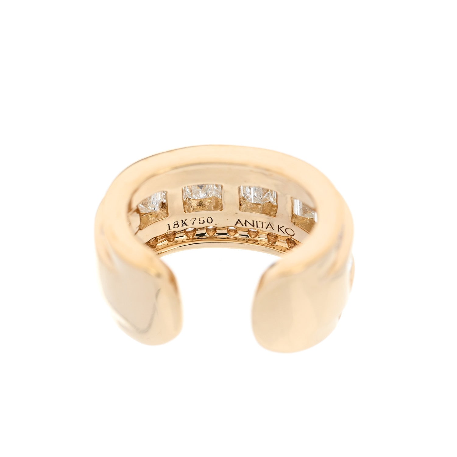 Anita Ko 18K Yellow Gold Diamond Stacked Ear Cuff Earring 3 of 3
